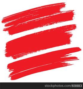 Red brush strokes isolated on the white background - Raster illustration