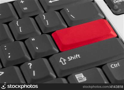 Red button cut with clipping path