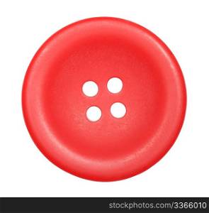 red button for clothes isolated on white background, top view