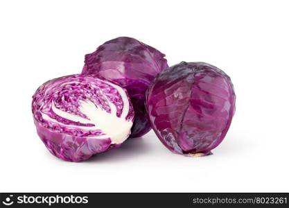 red cabbage. red cabbage isolated on white background