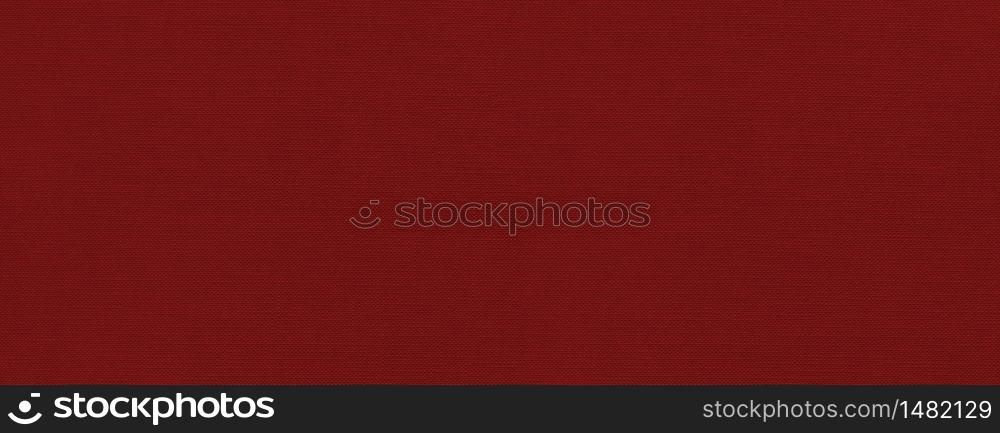 Red canvas texture background banner. Clean fabric wallpaper. Red canvas texture background banner