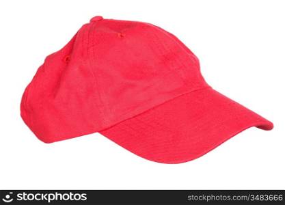 Red cap isolated on a over white background