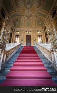 Red carpet for this Italian old palace entrance