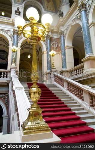 Red carpet stairs, National Museum in Prague