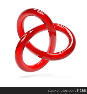 Red celtic knot symbol