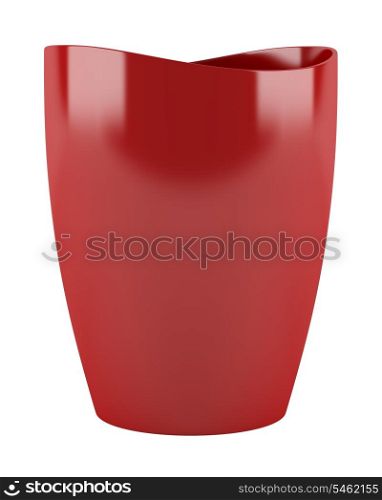 red ceramic vase isolated on white background