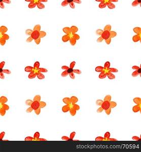 Red childlike watercolor flowers - seamless floral pattern