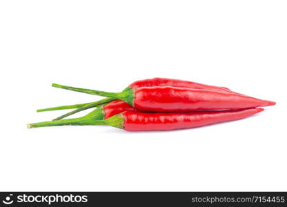 Red chili or chilli pepper isolated on a white background. with clipping path