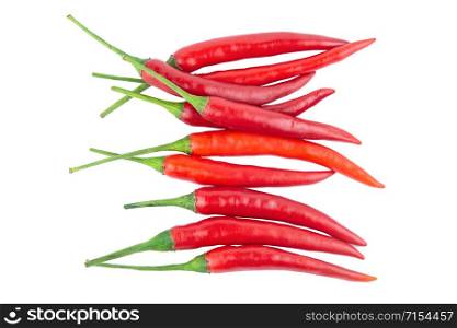Red chili or chilli pepper isolated on a white background. with clipping path