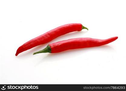 Red chili pepper isolated over white.