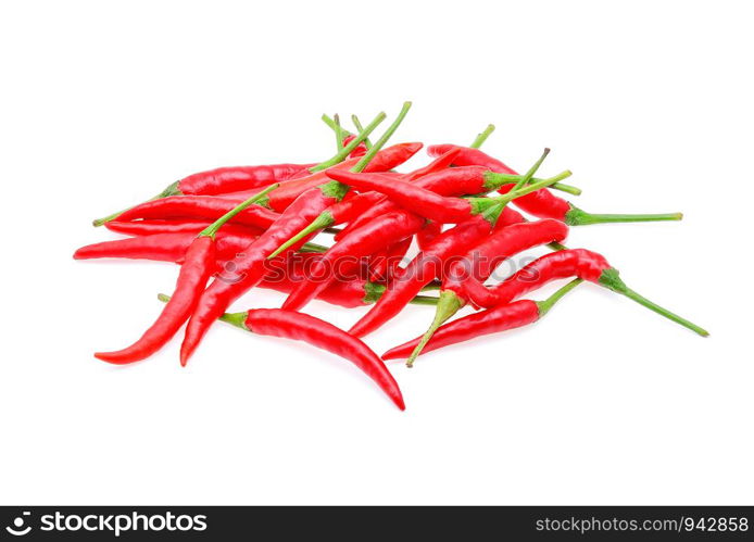 Red chili pepper on a white background