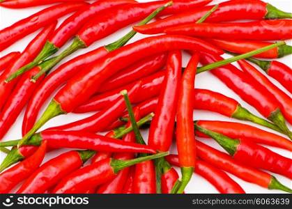 Red chili peppers arranged at the background