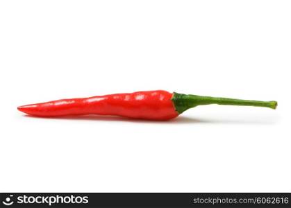 Red chili peppers isolated on the white