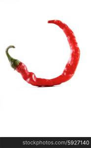Red Chilli pepper on white background