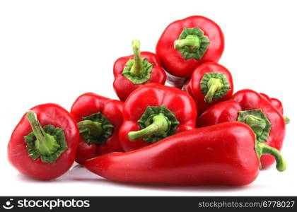 Red Chilli Peppers On White Background