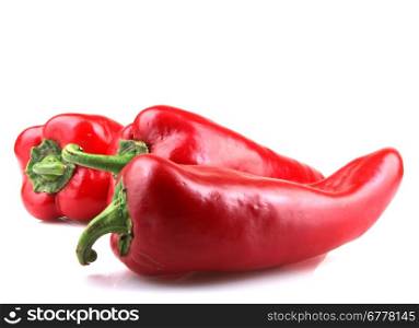 Red Chilli Peppers On White Background