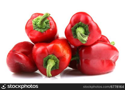 Red Chilli Peppers On White Background