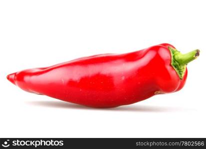 Red chilli peppers on white background.