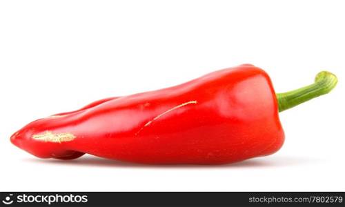 Red chilli peppers on white background.