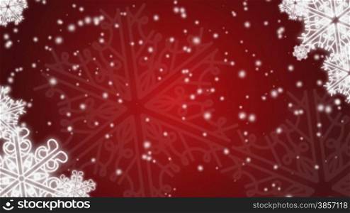 Red Christmas background with snowflakes