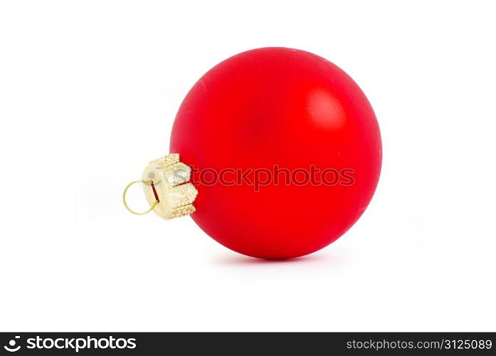 Red Christmas ball isolated on white background