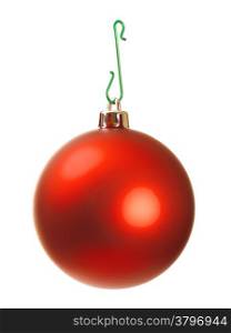red christmas ball, isolated on white background