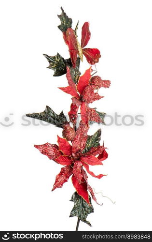 Red Christmas decoration isolated  on white background.