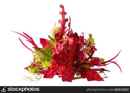 Red Christmas decoration isolated  on white background.