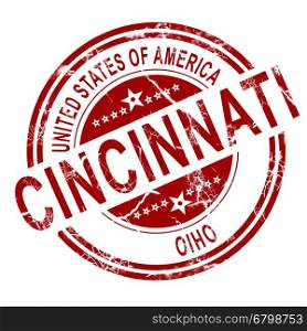 Red Cincinnati with white background, 3D rendering