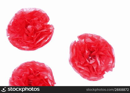 Red circular objects on white background