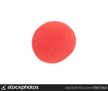red clown nose isolated on white