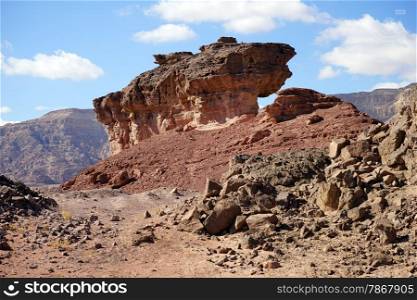 Red color rocks in Timna park in Negev desert, Israel