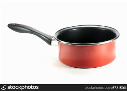 red colored pot for preparing food