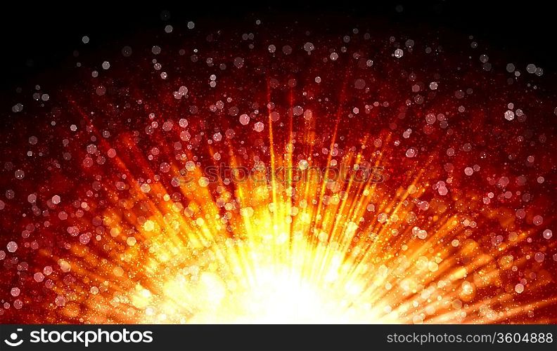 Red colour bokeh abstract light background. Illustration