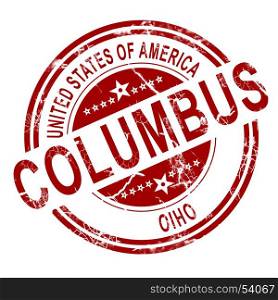 Red Columbus with white background, 3D rendering