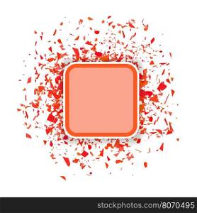 Red Confetti Banner Isolated on White Background. Set of Particles.. Red Confetti Banner. Set of Particles.