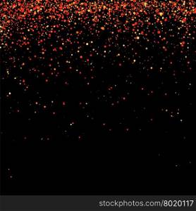 Red Confetti Isolated on Black Background. Abstract Red Parts.. Red Confetti Isolated