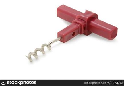 red Corkscrew isolated on a white background close up