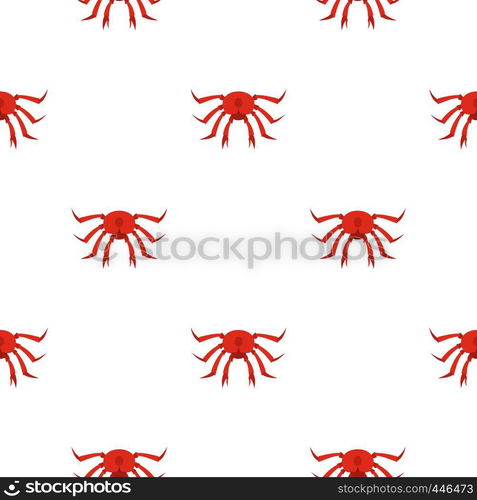 Red crab pattern seamless background in flat style repeat vector illustration. Red crab pattern seamless