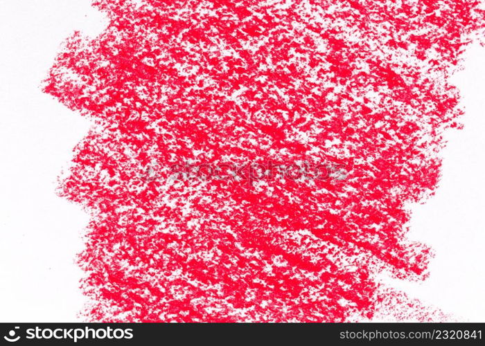 Red crayon draw on a white paper texture background