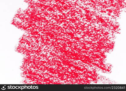 Red crayon draw on a white paper texture background