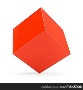 Red Cube Isolated on White