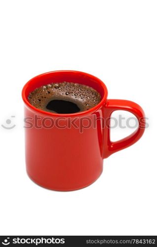 red cup from coffee on a white background