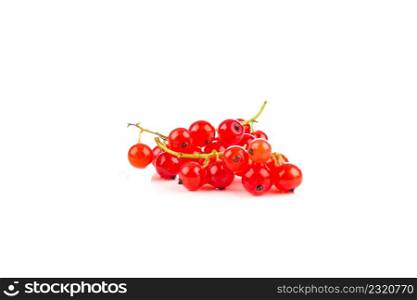 Red currant berries isolated on a white background