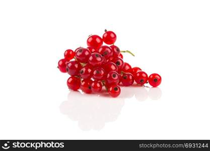 Red currant berries isolated on a white background