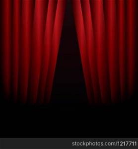 Red Curtain stage background illustration vector