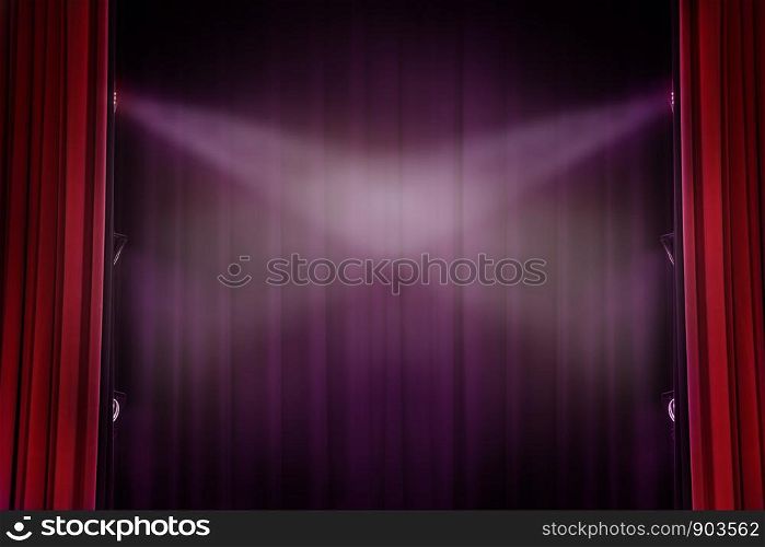 red curtain theater background with light for drama background
