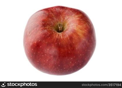Red delicious apple view from above on a white background - Shallow Depth of Field -