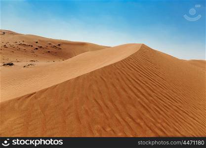 Red desert sand in Dubai