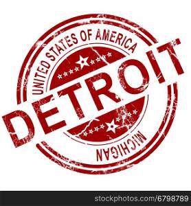 Red Detroit with white background, 3D rendering